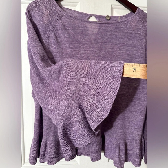 Margaret O’Leary S Italian LINEN Lightweight Lavender Flounce Ruffle MSRP $215 - Picture 3 of 11